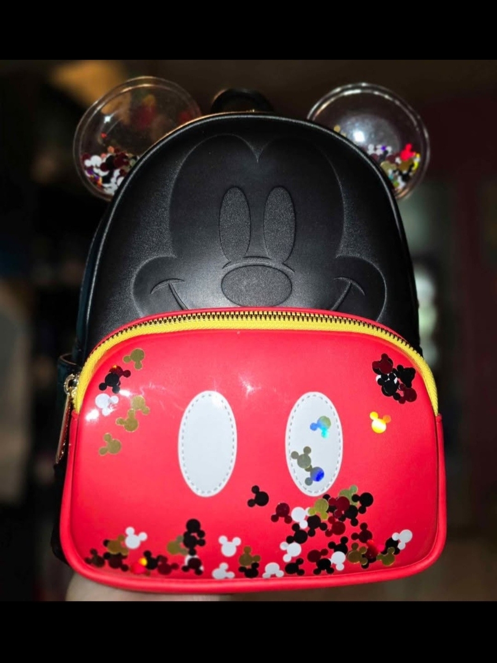 Brand New! Loungefly Disney Mickey Mouse Confetti Ears Mini Backpack